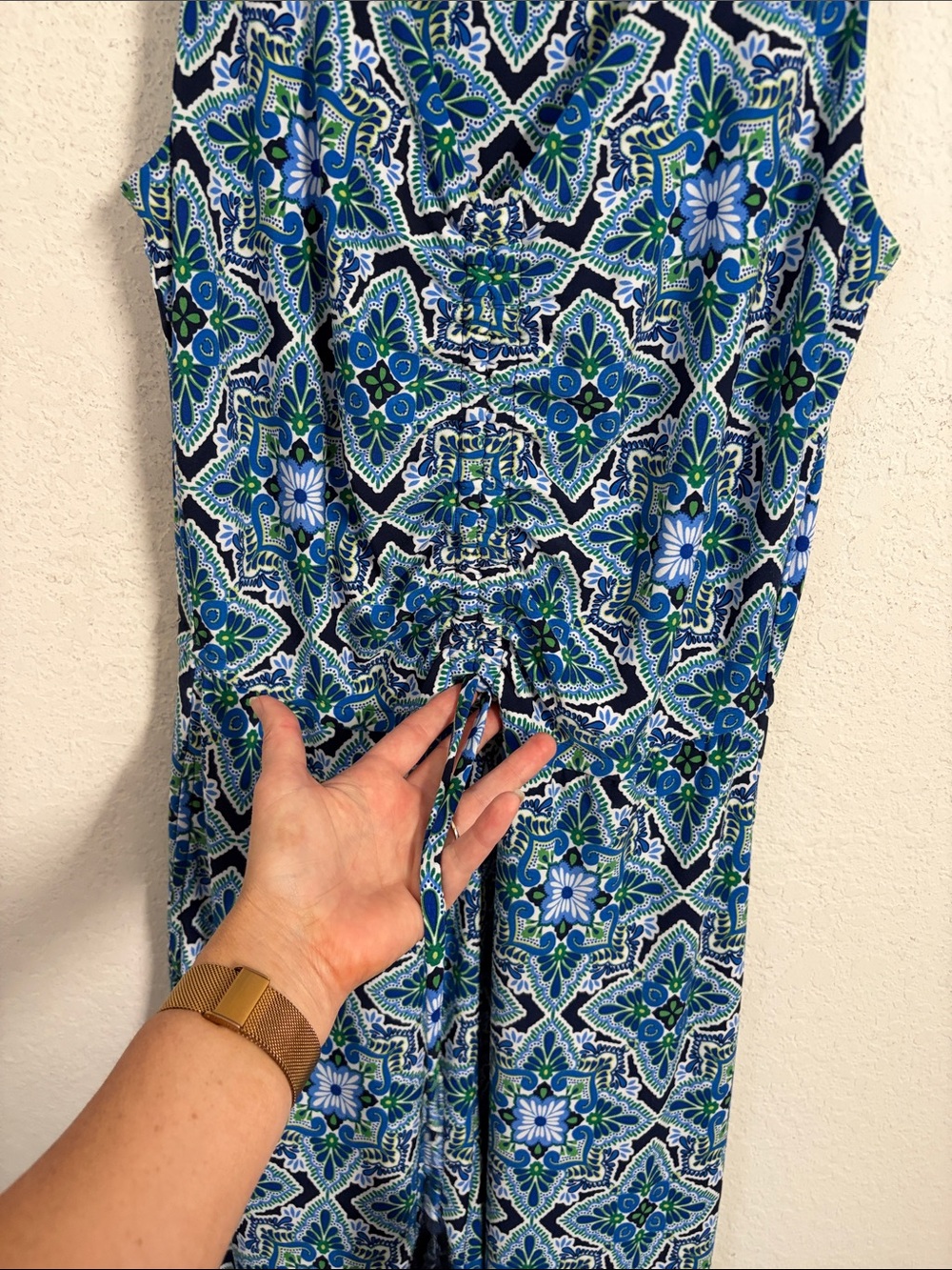 Tommy Bahama Blue Green Medallion Print Wide Leg Jumpsuit Size Small Resort - Picture 5 of 10